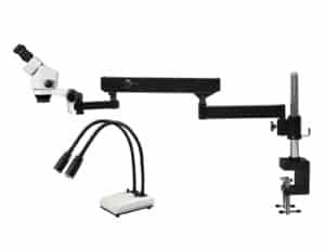 WP-8E-IHL20 Binocular Zoom Stereo Microscope - 0.7X - 4.5X Zoom Range, Dual Gooseneck LED Light