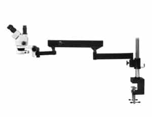 WP-8F-IFR07 Simul-Focal Trinocular Zoom Stereo Microscope - 0.7X - 4.5X Zoom Range, 144-LED Ring Light