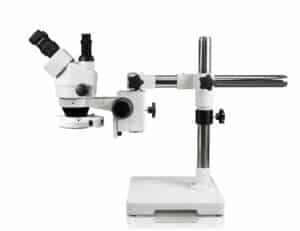 WP-3F-IFR07 Simul-Focal Trinocular Zoom Stereo Microscope - 0.7X - 4.5X Zoom Range, 144-LED Ring Light