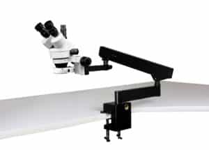 WP-7F-IFR07 Simul-Focal Trinocular Zoom Stereo Microscope - 0.7X - 4.5X Zoom Range, 144-LED Ring Light