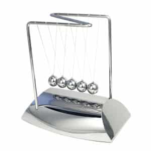 Newton's Cradle with Silver Base