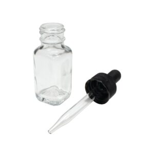 French Square Bottles w/Dropper Assemblies