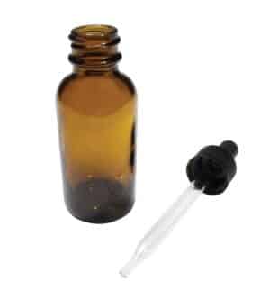 Boston Round Amber Bottles w/Dropper Assemblies