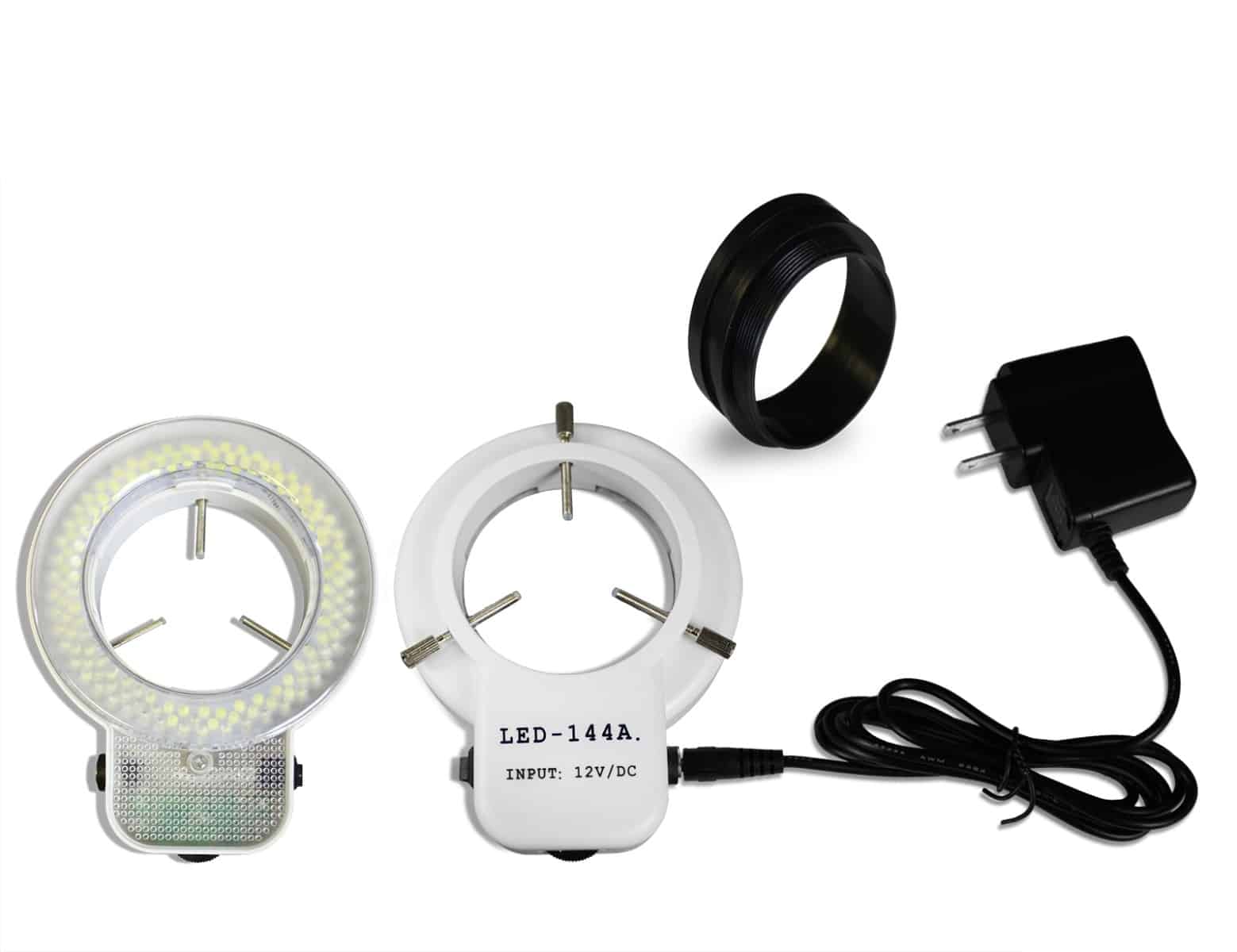 WP-2AF-IFR07 Simul-Focal Trinocular Zoom Stereo Microscope - 0.7X-4.5X Zoom Range, 144-LED Ring Light - Image 2