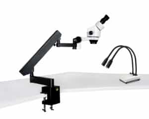 WP-7E-IHL20 Binocular Zoom Stereo Microscope - 0.7X - 4.5X Zoom Range, Dual Gooseneck LED Light