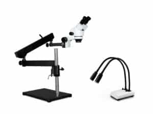 WP-9E-IHL20 Binocular Zoom Stereo Microscope - 0.7X - 4.5X Zoom Range, Dual Gooseneck LED Light