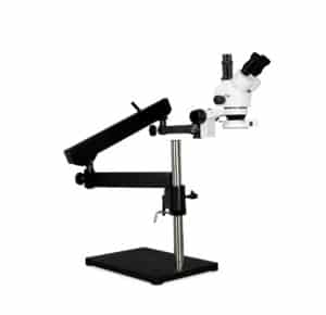 WP-9F-IFR07 Simul-Focal Trinocular Zoom Stereo Microscope - 0.7X - 4.5X Zoom Range, 144-LED Ring Light