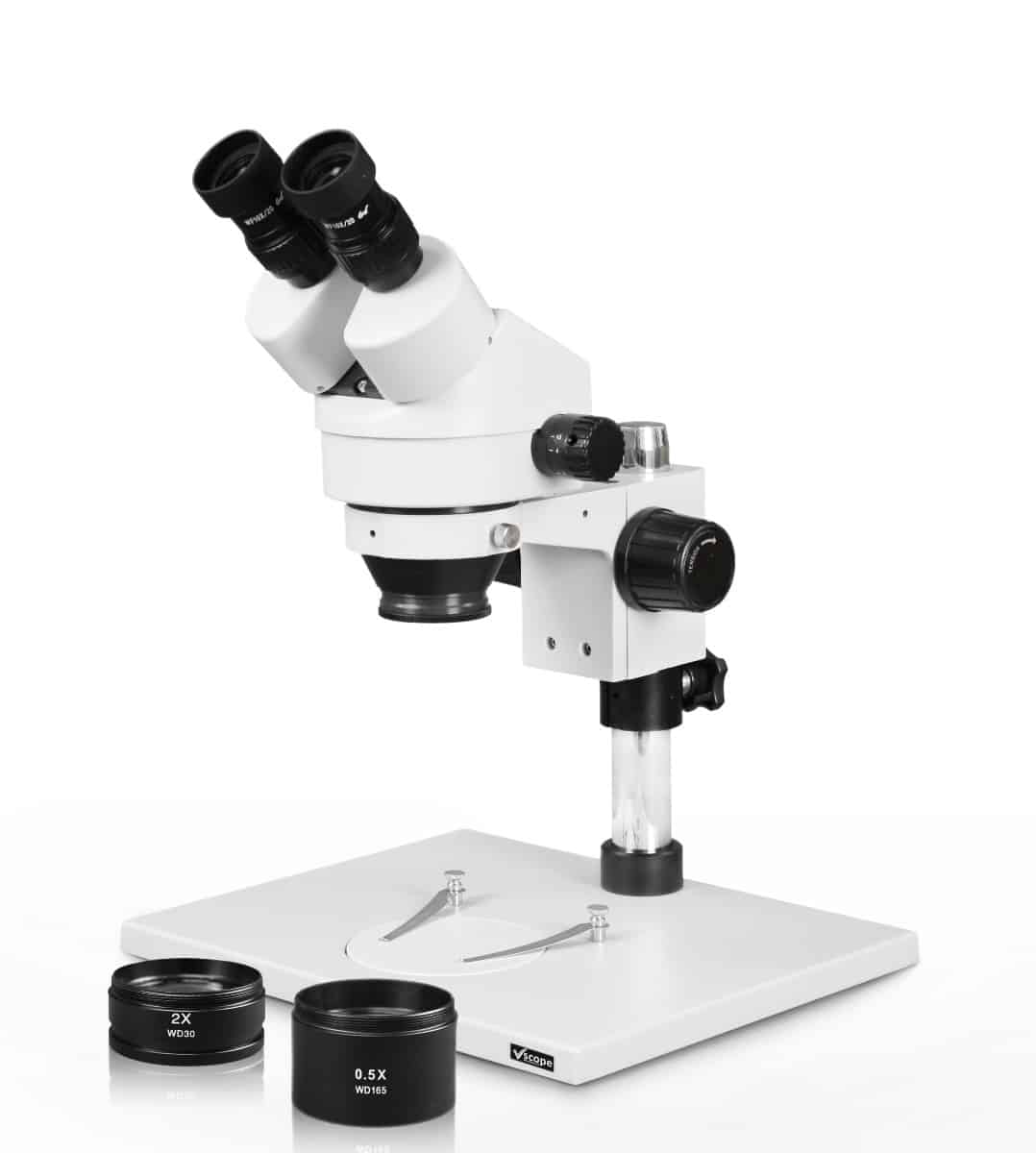 WP-1AEZ Binocular Zoom Stereo Microscope - 0.7X-4.5X Zoom Range, 0.5X & 2.0X Auxiliary Lenses