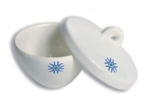 Porcelain Crucibles, Wide Form with Cover