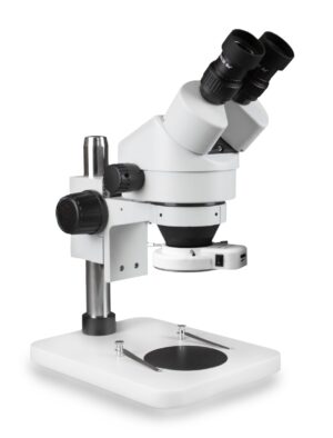 WP-1E-IFR07 Binocular Zoom Stereo Microscope - 0.7X-4.5X Zoom Range, 144-LED Ring Light