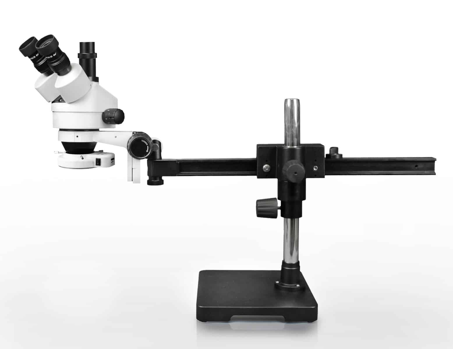 WP-2AF-IFR07 Simul-Focal Trinocular Zoom Stereo Microscope - 0.7X-4.5X Zoom Range, 144-LED Ring Light