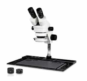 WP-10EZ-IFR07 Binocular Zoom Stereo Microscope - 0.7X - 4.5X Zoom Range, 0.5X & 2.0X Auxiliary Lenses, 144-LED Ring Light