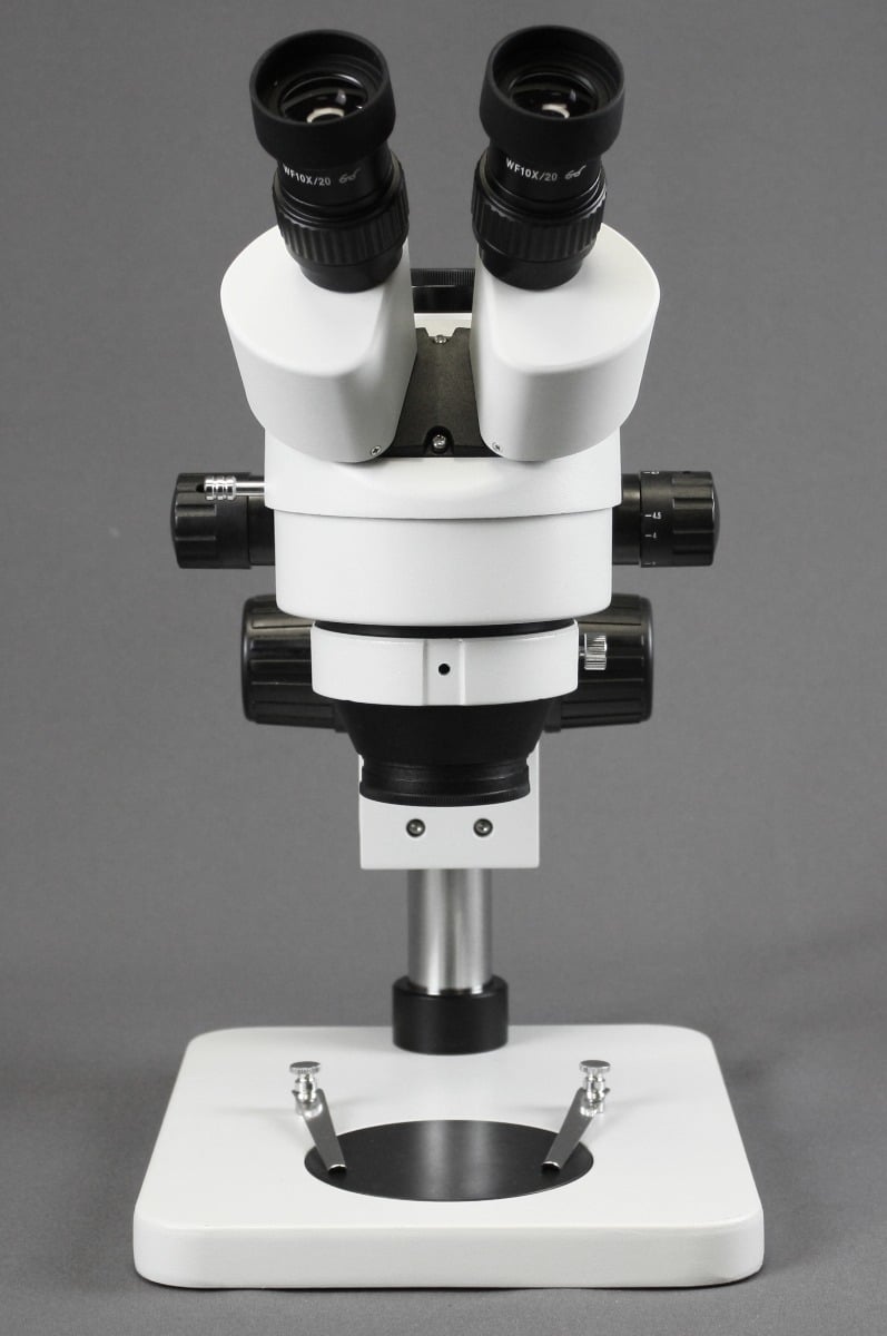 WP-1FZ-IFR07-DNS-5.0-WH Simul-Focal Trinocular Zoom Stereo Microscope - 0.7X-4.5X Zoom Range, 0.5X & 2.0X Auxiliary Lenses, 144-LED Ring Light, 5MP WiFi Digital Camera - Image 2